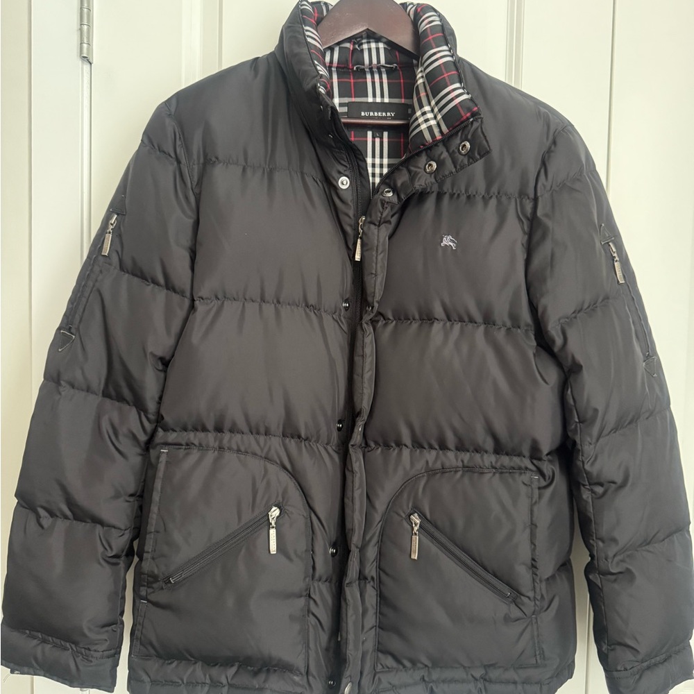 Black Label Black Puffer Jacket for Men